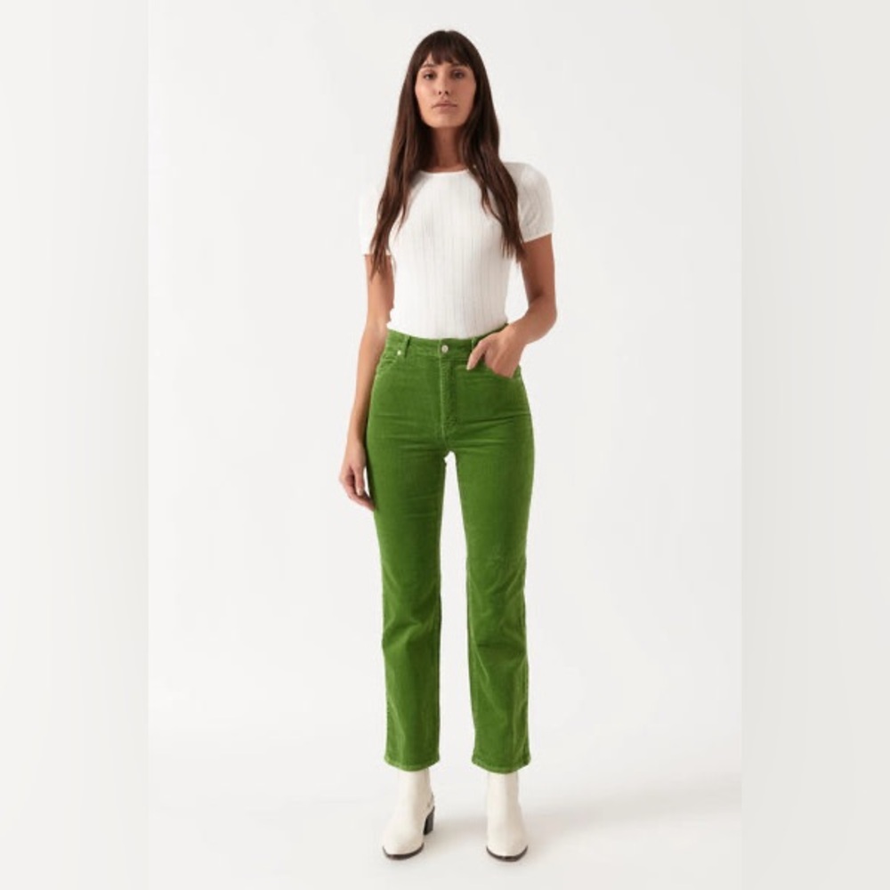 NWT Rolla's Original High-Rise Straight Leg Women’s Jeans Cord Olive Green 27 4